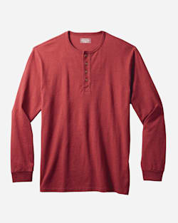 MEN'S LONG-SLEEVE DESCHUTES HENLEY IN RED HEATHER image number 1