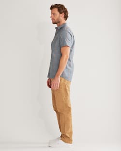 ALTERNATE VIEW OF MEN'S SHORT-SLEEVE CARSON CHAMBRAY SHIRT IN DEEP BLUE image number 2