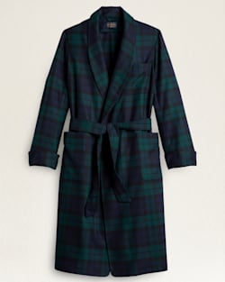 MEN'S WASHABLE WHISPERWOOL ROBE IN BLACK WATCH TARTAN image number 1