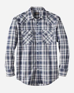 MEN'S LONG-SLEEVE FRONTIER SHIRT IN NAVY/GREY OMBRE image number 1
