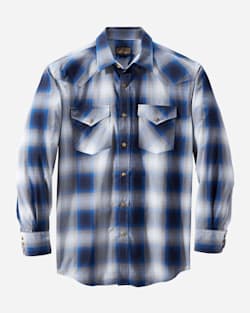 MEN'S LONG-SLEEVE FRONTIER SHIRT IN BLUE/GREY PLAID image number 1