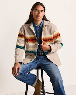 ADDIE ROANHORSE X PENDLETON MIDDLE WATERS WOOL COAT IN MIDDLE WATERS image number 1