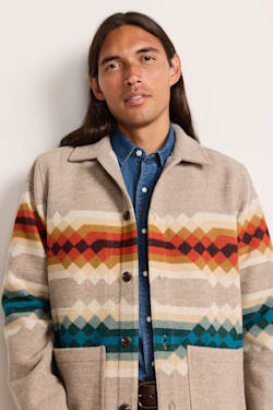 ALTERNATE VIEW OF ADDIE ROANHORSE X PENDLETON MIDDLE WATERS WOOL COAT IN MIDDLE WATERS image number 4