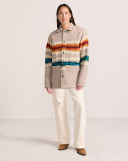 ALTERNATE VIEW OF ADDIE ROANHORSE X PENDLETON MIDDLE WATERS WOOL COAT IN MIDDLE WATERS image number 6