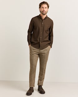 ALTERNATE VIEW OF MEN'S MILL MERINO SHIRT IN BROWN/GREEN image number 6