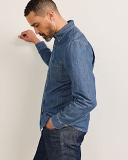 ALTERNATE VIEW OF MEN'S RILEY DENIM SHIRT IN BLUE DENIM image number 3