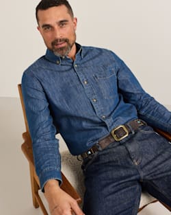 ALTERNATE VIEW OF MEN'S RILEY DENIM SHIRT IN BLUE DENIM image number 5