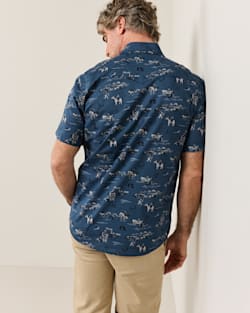 ALTERNATE VIEW OF MEN'S SHORT-SLEEVE LARAMIE SNAP-FRONT SHIRT IN BLUE COWBOY image number 2