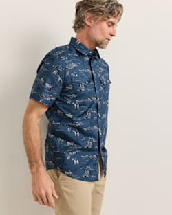 ALTERNATE VIEW OF MEN'S SHORT-SLEEVE LARAMIE SNAP-FRONT SHIRT IN BLUE COWBOY image number 3