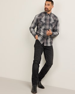 ALTERNATE VIEW OF MEN'S PLAID CANYON COTTON SHIRT IN CHARCOAL PLAID image number 5