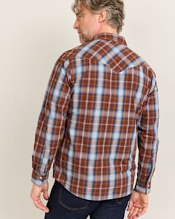 ALTERNATE VIEW OF MEN'S PLAID CANYON COTTON SHIRT IN BROWN/NAVY PLAID image number 2