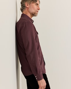 ALTERNATE VIEW OF MEN'S DILLON WESTERN TWILL SHIRT IN WASHED BERRY image number 3