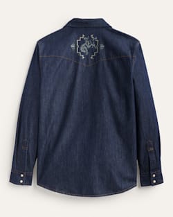 ALTERNATE VIEW OF MEN'S RODEO EMBROIDERED DENIM GAMBLER SHIRT IN DARK DENIM/RODEO image number 2