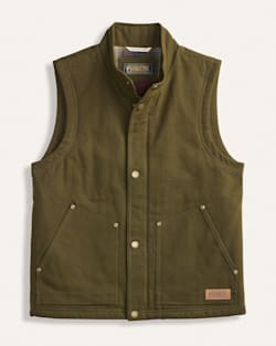 MEN'S PINE GROVE CANVAS VEST IN DARK OLIVE image number 1