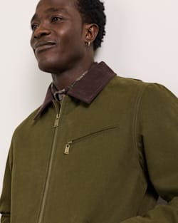 ALTERNATE VIEW OF MEN'S TAHOMA CANVAS TRUCKER JACKET IN DARK OLIVE image number 4