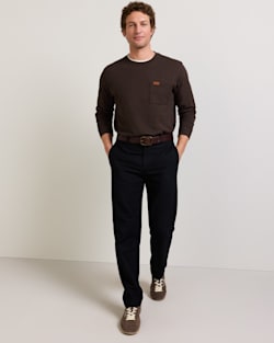 ALTERNATE VIEW OF MEN'S RELAXED MOLESKIN CHINO PANTS IN BLACK image number 2
