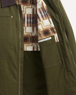 ALTERNATE VIEW OF MEN'S GORGE CANVAS BARN COAT IN DARK OLIVE image number 3