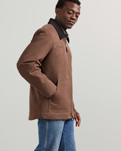 ALTERNATE VIEW OF MEN'S GORGE CANVAS BARN COAT IN CHOCOLATE image number 2
