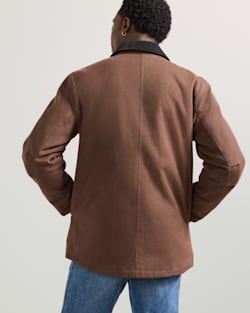 ALTERNATE VIEW OF MEN'S GORGE CANVAS BARN COAT IN CHOCOLATE image number 3