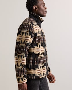 ALTERNATE VIEW OF MEN'S HARDING FLEECE JACKET IN BLACK/TAN image number 2