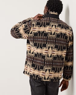 ALTERNATE VIEW OF MEN'S HARDING FLEECE JACKET IN BLACK/TAN image number 3