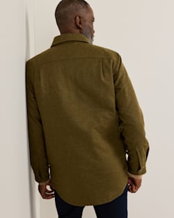 ALTERNATE VIEW OF MEN'S QUILTED WOOL CPO JACKET IN GREEN MIX image number 4