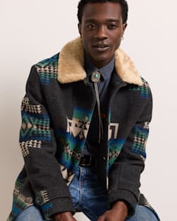 MEN'S BROWNSVILLE SHEARLING COLLAR COAT IN CHIEF JOSEPH OXFORD image number 1