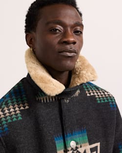 ALTERNATE VIEW OF MEN'S BROWNSVILLE SHEARLING COLLAR COAT IN CHIEF JOSEPH OXFORD image number 4
