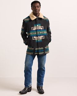 ALTERNATE VIEW OF MEN'S BROWNSVILLE SHEARLING COLLAR COAT IN CHIEF JOSEPH OXFORD image number 5