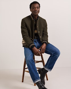 ALTERNATE VIEW OF MEN'S LOOKOUT VALLEY VARSITY WOOL JACKET IN GREEN image number 6