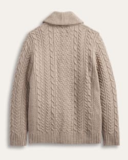 ALTERNATE VIEW OF MEN'S WOOL FISHERMAN CARDIGAN IN WHEAT MIX image number 2