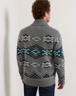 ALTERNATE VIEW OF MEN'S LOST TRAIL LAMBSWOOL ZIP CARDIGAN IN CHARCOAL image number 5
