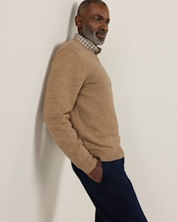 ALTERNATE VIEW OF MEN'S MERINO V-NECK SWEATER IN CAMEL image number 2