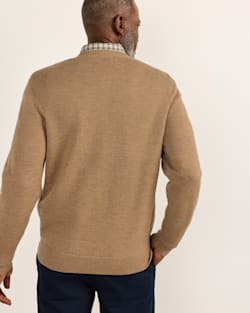 ALTERNATE VIEW OF MEN'S MERINO V-NECK SWEATER IN CAMEL image number 3