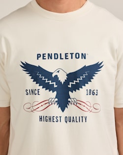ALTERNATE VIEW OF MEN'S SHORT-SLEEVE DESCHUTES EAGLE GRAPHIC TEE IN WHITE/NAVY image number 4