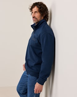 ALTERNATE VIEW OF MEN'S FRENCH TERRY QUARTER-ZIP SWEATSHIRT IN NAVY image number 2