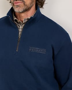 ALTERNATE VIEW OF MEN'S FRENCH TERRY QUARTER-ZIP SWEATSHIRT IN NAVY image number 4