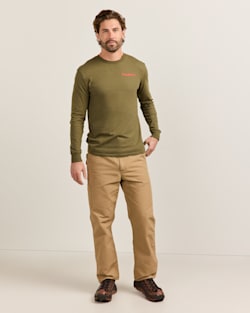 ALTERNATE VIEW OF MEN'S LONG-SLEEVE FRESHWATER FISHING GRAPHIC TEE IN MILITARY/MULTI image number 6
