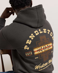 ALTERNATE VIEW OF MEN'S GRAPHIC HOODIE IN VINTAGE BLACK/MULTI image number 4