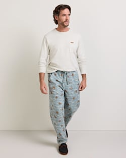 ALTERNATE VIEW OF MEN'S COWBOY PRINT FLANNEL PAJAMA PANTS IN BLUE image number 2