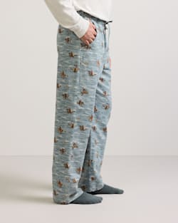 ALTERNATE VIEW OF MEN'S COWBOY PRINT FLANNEL PAJAMA PANTS IN BLUE image number 3