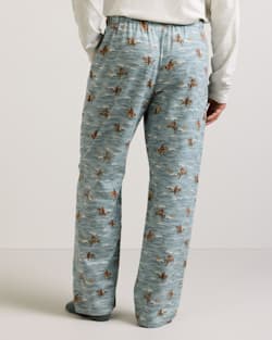 ALTERNATE VIEW OF MEN'S COWBOY PRINT FLANNEL PAJAMA PANTS IN BLUE image number 4