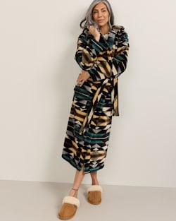 ALTERNATE VIEW OF UNISEX WYETH TRAIL COTTON TERRY VELOUR BATHROBE IN CHARCOAL image number 6