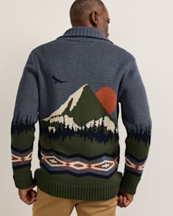 ALTERNATE VIEW OF MEN'S MOUNTAIN COTTON CARDIGAN IN BLUE MULTI image number 2
