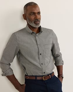MEN'S PLAID MILL MERINO SHIRT IN NAVY/BLACK CHECK image number 1