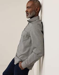 ALTERNATE VIEW OF MEN'S PLAID MILL MERINO SHIRT IN NAVY/BLACK CHECK image number 3