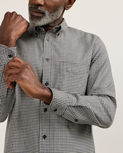 ALTERNATE VIEW OF MEN'S PLAID MILL MERINO SHIRT IN NAVY/BLACK CHECK image number 5