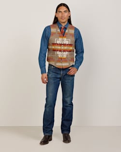 ALTERNATE VIEW OF MEN'S WESTERN VEST IN TAUPE CHIEF JOSEPH image number 5