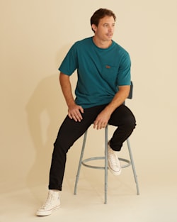 ALTERNATE VIEW OF MEN'S SHORT-SLEEVE DESCHUTES POCKET TEE IN MALLARD GREEN image number 4