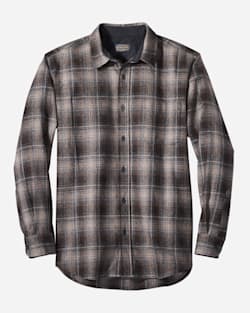 MEN'S FITTED LODGE SHIRT IN TAN/BLACK/GREY OMBRE image number 1